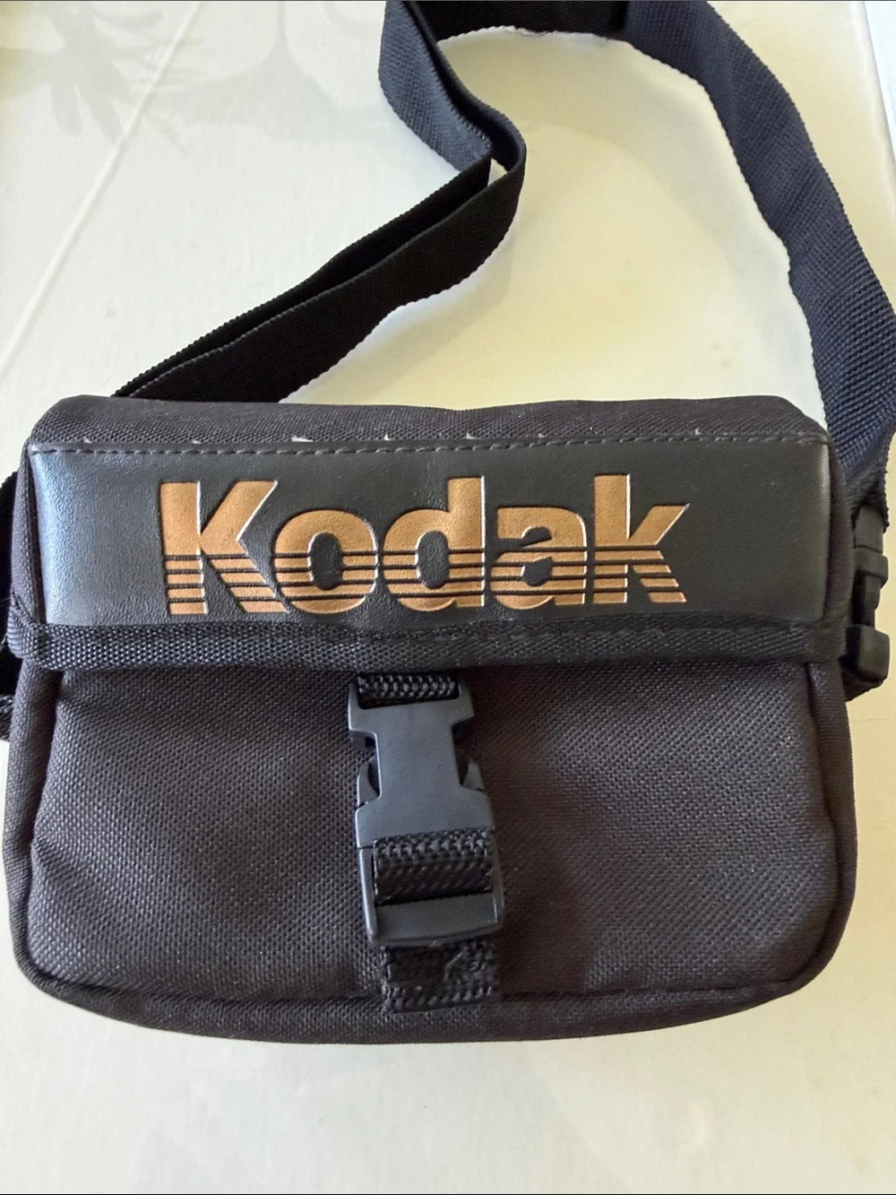 Kodak Vintage 1989 Black Camera Bag with Gold Logo